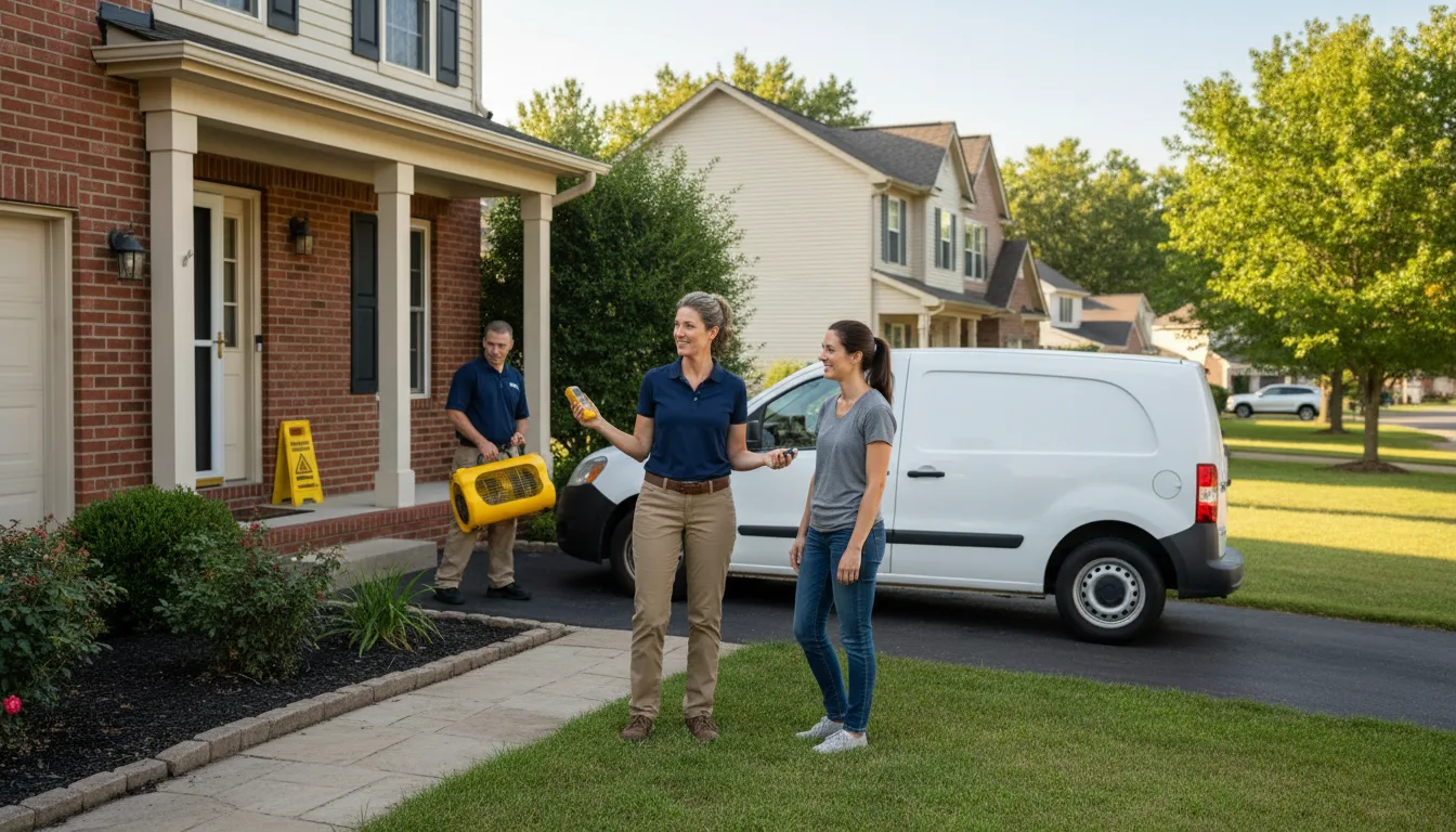 Residential water damage restoration in Brownstown, IL